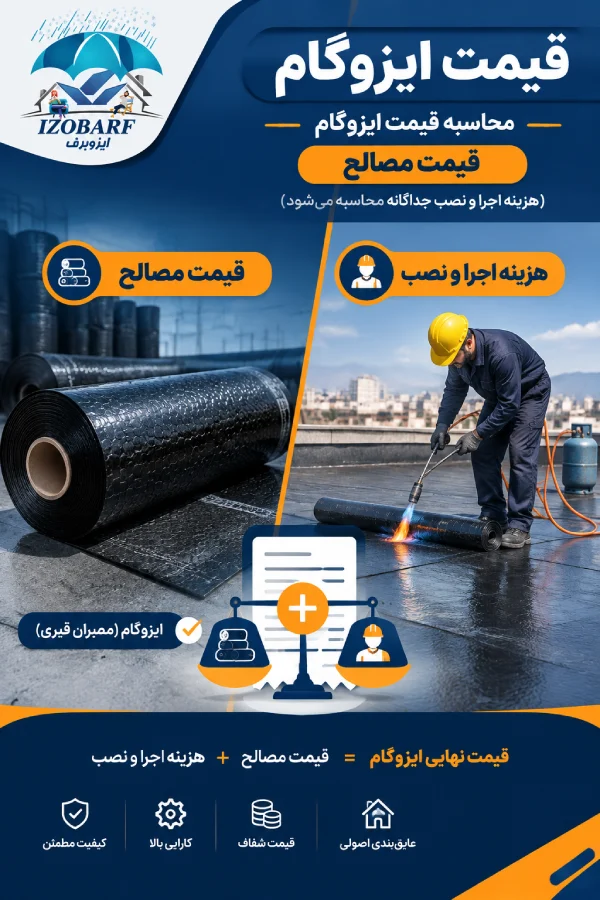 هزینه اجرا و نصب ایزوگام