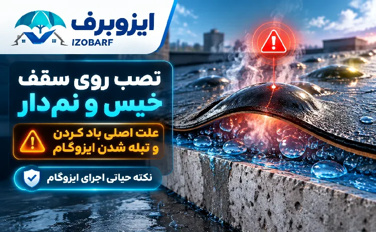 نصب ایزوگام روی سقف خیس یا نم‌دار