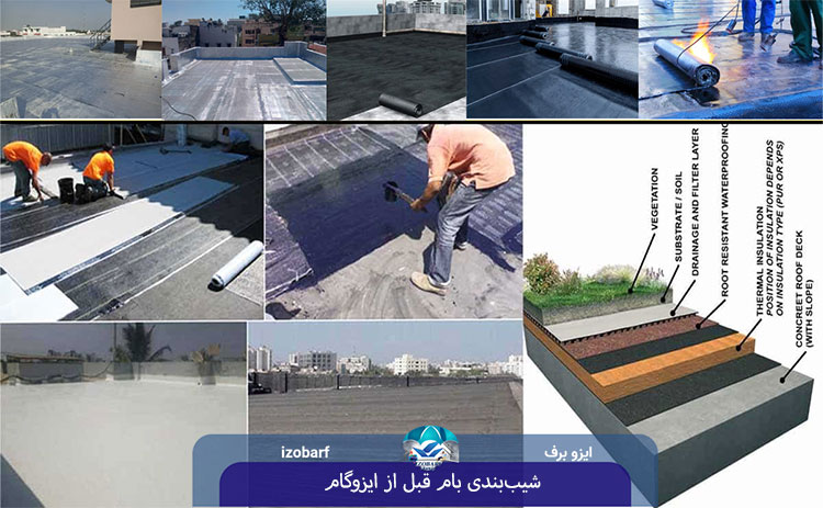 شیب‌بندی بام قبل از ایزوگام
